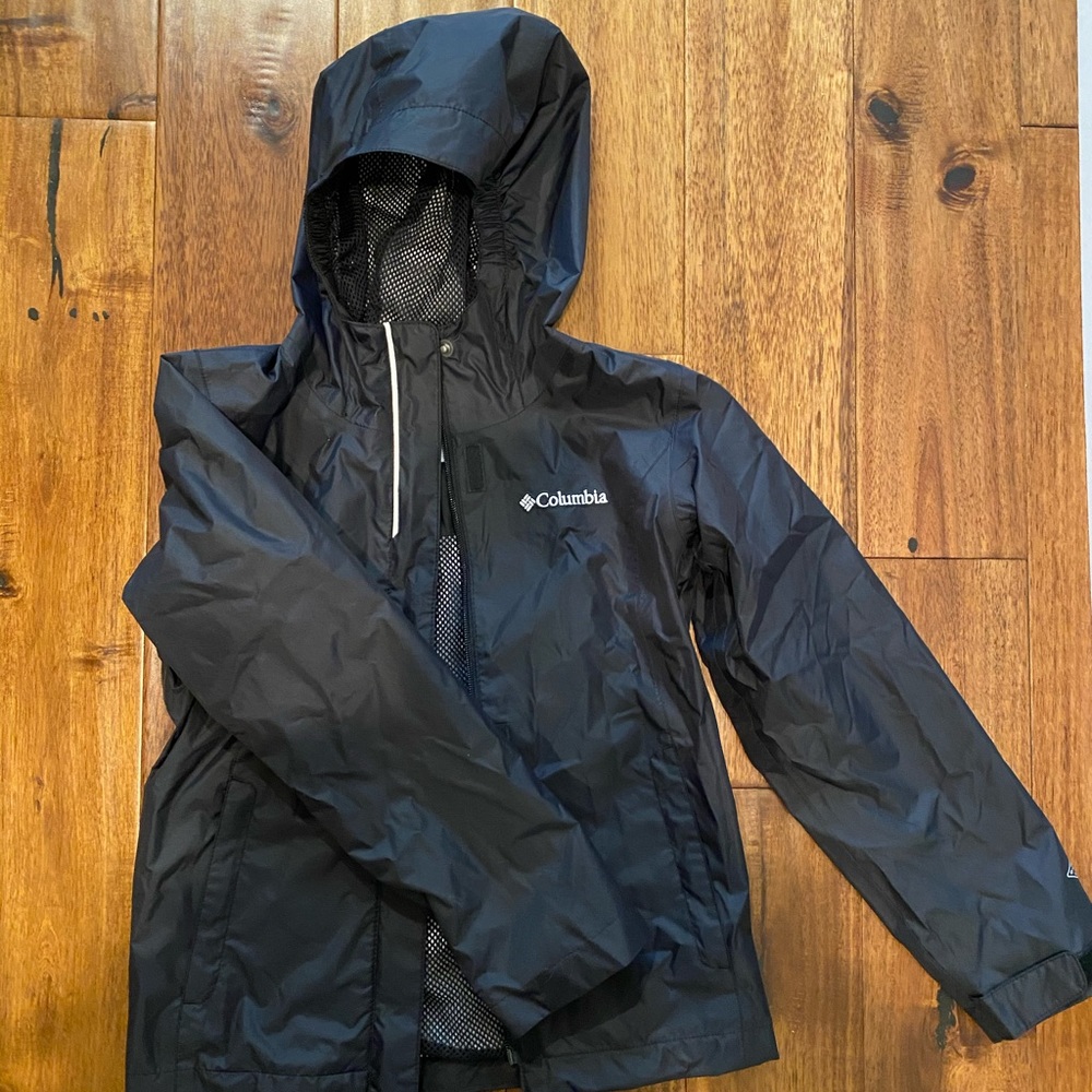 Columbia Rain Jacket 7/8 Black Raincoat